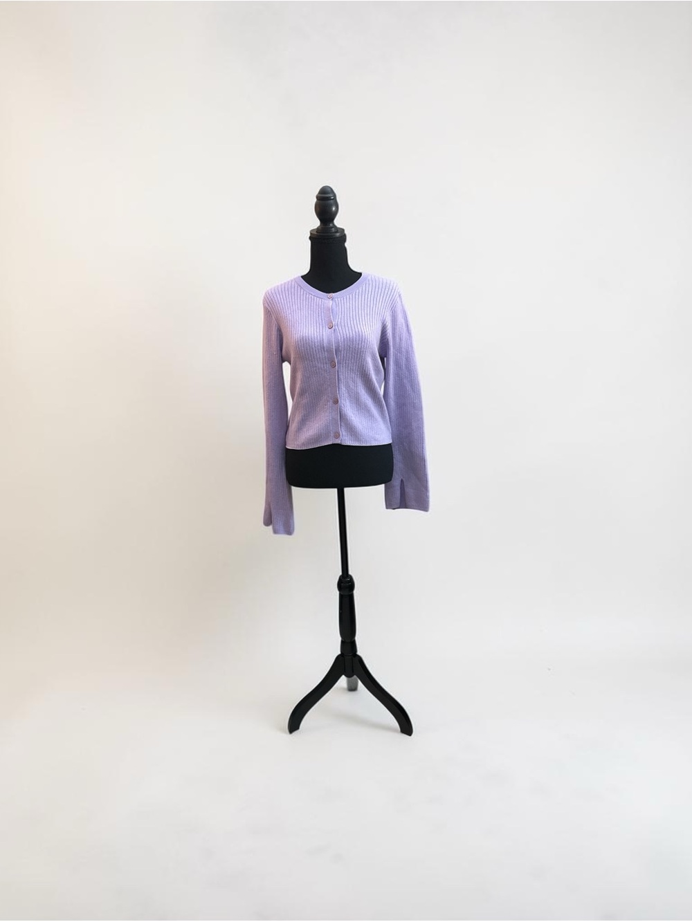 wild fable Lavender Ribbed Button-Up Cardigan